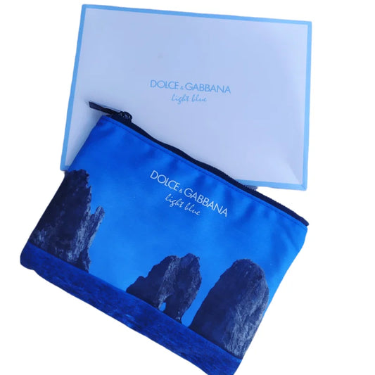 Dolce & Gabbana, Light Blue, Kulturbeutel, GWP Textiltasche, Blau