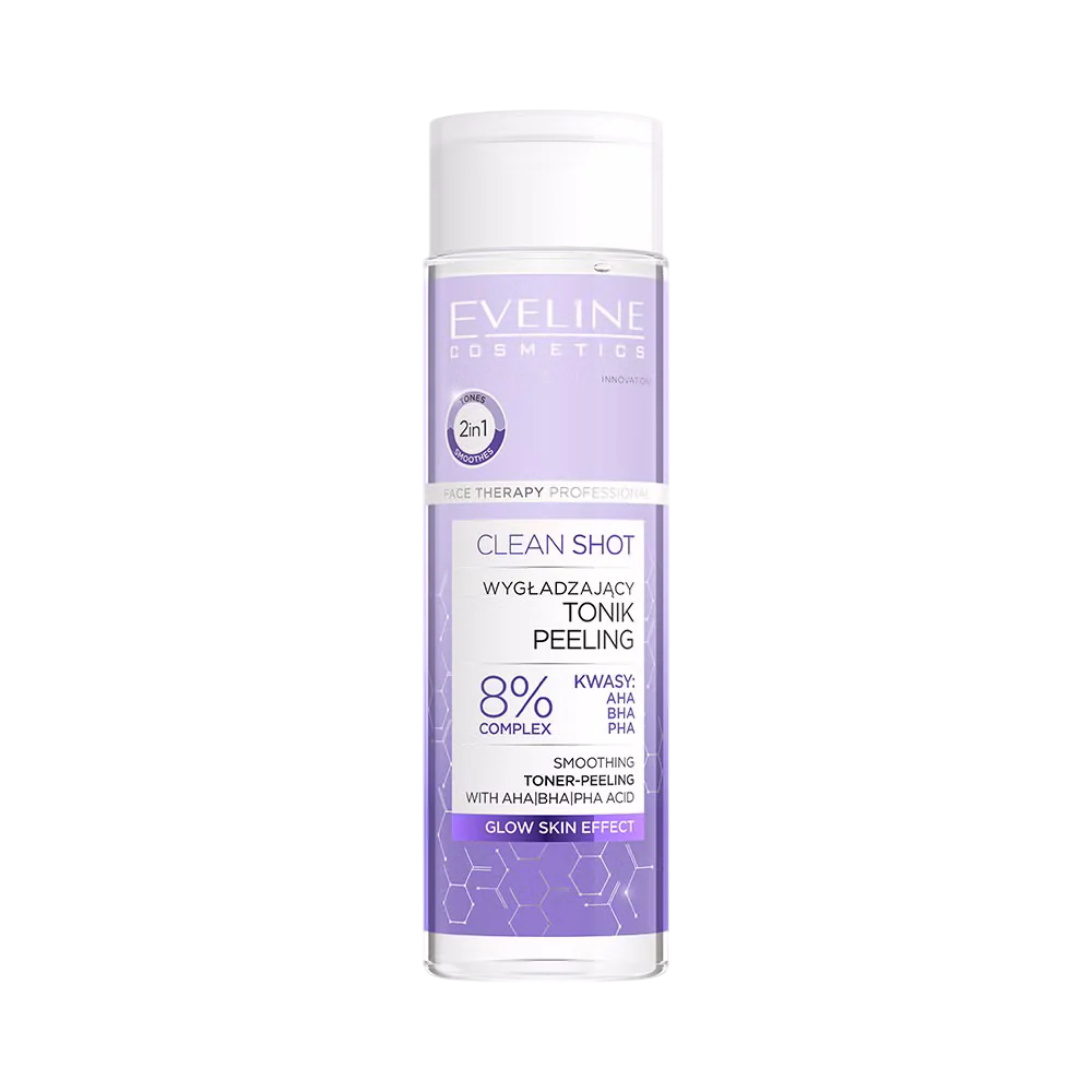 Eveline Cosmetics, Clean Shot, Peeling, Gesichtswasser, für das Gesicht, 200 ml