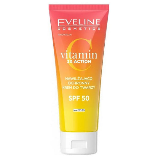 Eveline Cosmetics, Vitamin C 3x Action, Instant Glow & Protect, Tagescreme, Gesicht, LSF 50, 30 ml