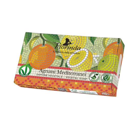 Florinda, Argumi Mediterranei, Vegan, Hydrating, Scented Soap Bar, Body, 100 g