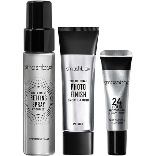 Smashbox Set: Photo Finish, mattierender flüssiger Primer, 12 ml + Photo Finish, Setting Spray, 30 ml + Photo Finish, Lidschatten-Primer, 7 ml