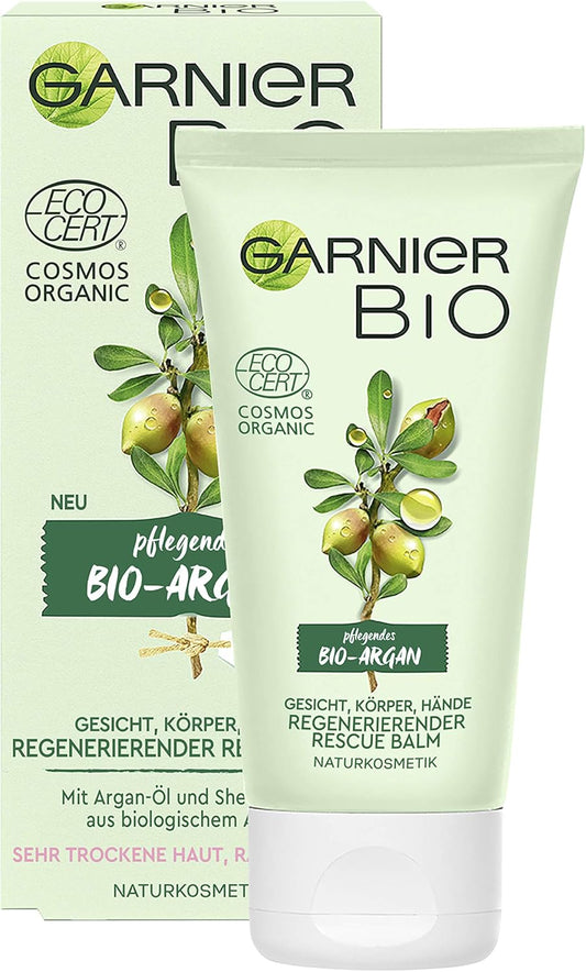 Garnier, Bio - Argan Nährend, Arganöl, Körperbalsam, Gesicht, Körper, Hände, 50 ml