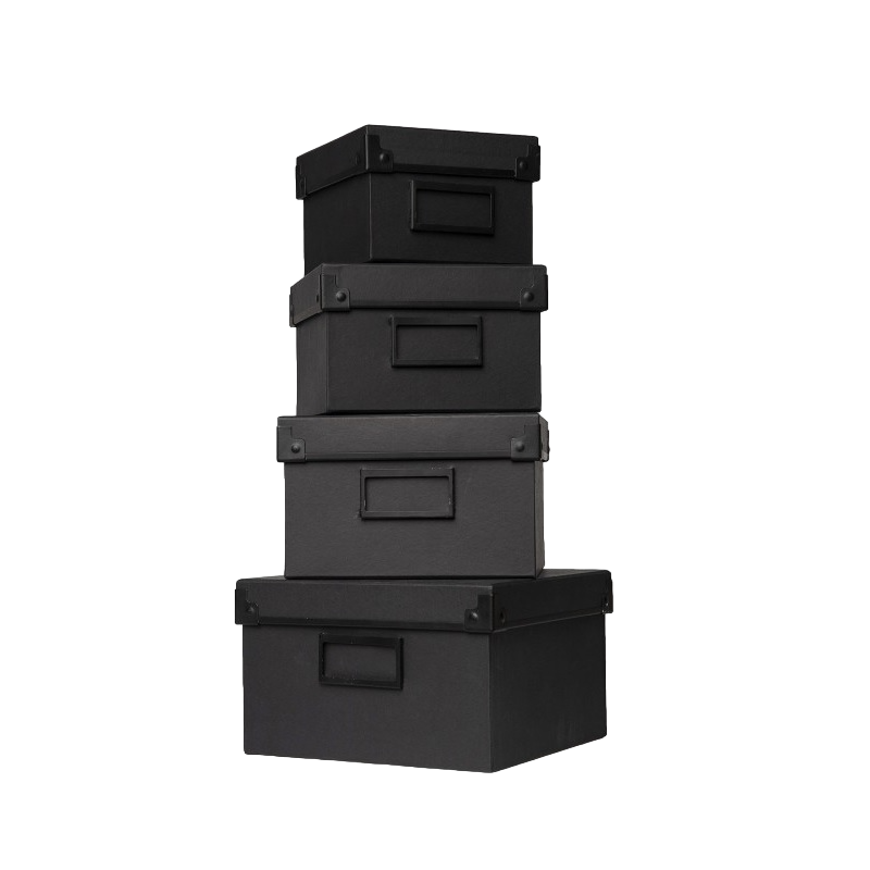 Geschenkboxen-Set Depot: DEPOT, GWP Kartonschachtel, Schwarz, 13 x 13 x 9 cm + DEPOT, GWP Kartonschachtel, Schwarz, 15,5 x 15,5 x 10 cm + DEPOT, GWP Kartonschachtel, Schwarz, 17,5 x 17,5 x 11 cm + DEPOT, GWP Kartonschachtel, Schwarz, 19,5 x 19,5 x 12 cm