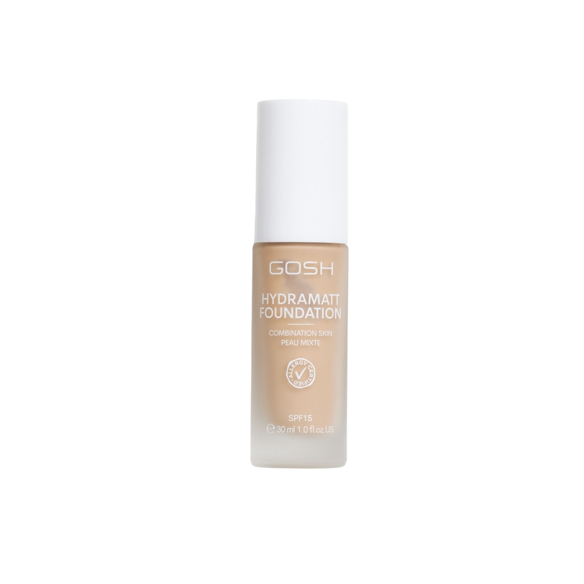 Gosh, Hydramatt, Vegan, Matt, Flüssige Foundation, 010N, Light Dark, LSF 15, 30 ml