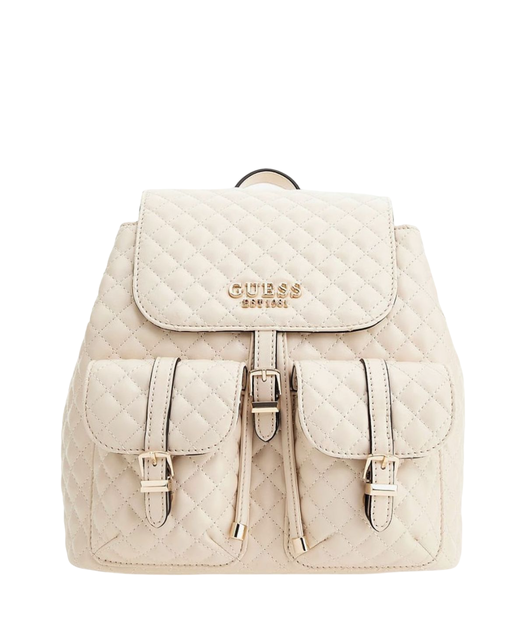 Guess, Adam Flap, Polyurethan, Textilrucksack, Stein, für Damen
