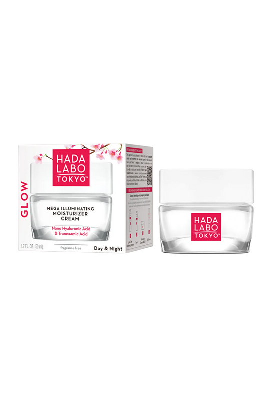 Hada Labo Tokyo, Glow, Hyaluronsäure, Illuminating & Moisturizer, Tag & Nacht, Gel-Creme, Gesicht, 50 ml