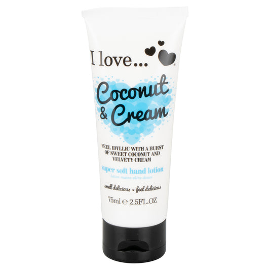 I Love, I Love..., Feuchtigkeitsspendende Handlotion, Kokosnuss & Sahne, 75 ml