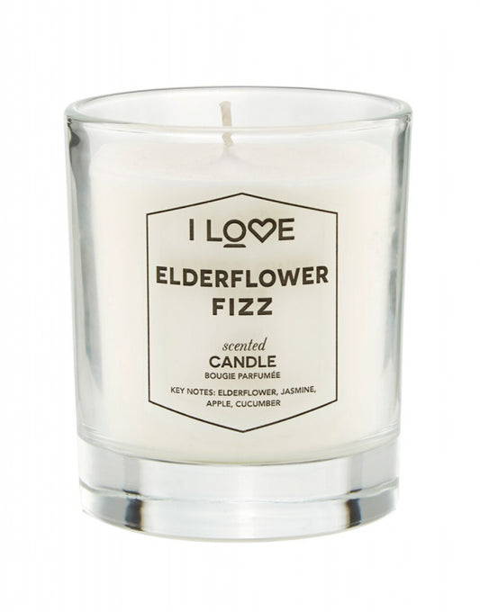 I Love, Holunderblüten-Fizz, Himbeere, Duftkerze, 160 g
