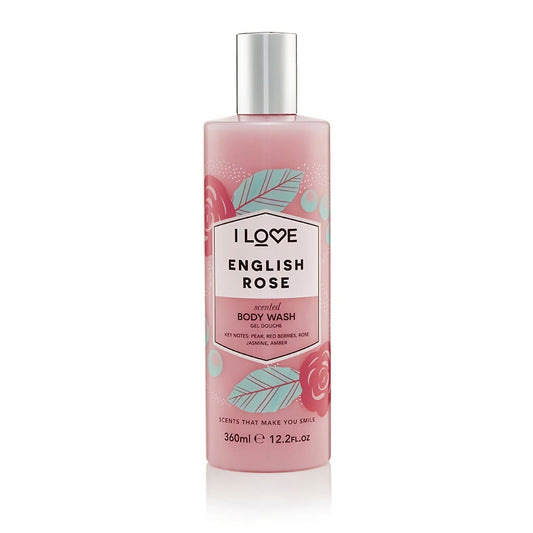 I Love, Englische Rose, Feuchtigkeitsspendendes Duschgel, 360 ml