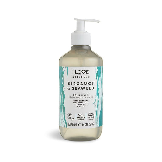 I Love, Naturals Collection, Bergamotte & Seetang, Flüssigseife, für die Hände, 500 ml