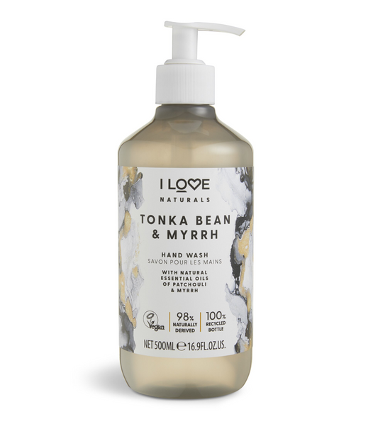 I Love, Naturals Collection, Tonkabohne & Myrrhe, Flüssigseife, für die Hände, 500 ml