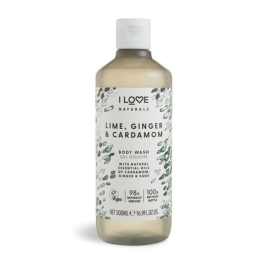 I Love, Naturals Collection, Vegan, Limette, Ingwer & Kardamom, Feuchtigkeitsspendendes Duschgel, Für alle Hauttypen, 500 ml