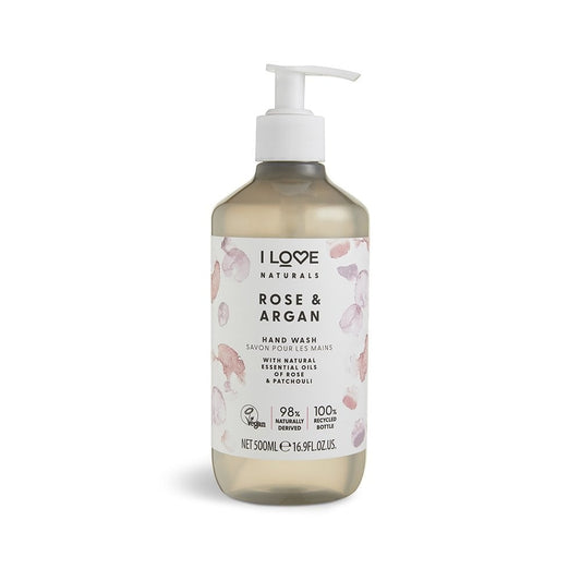 I Love, Naturals Collection, Rose & Argan, Flüssigseife, für die Hände, 500 ml