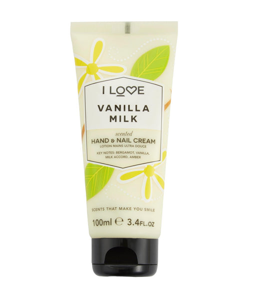 I Love, Signature Collection, Feuchtigkeitsspendende Hand- & Nagelcreme, Vanilla Milk, 100 ml