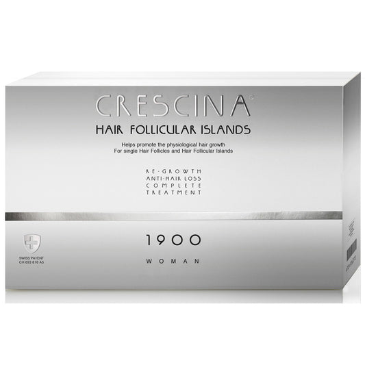Labo Cosprophar Suisse,  Crescina Follicular Islands 1900, For Growth Stimulation, Ampoules Treatment Serum, For Scalp, For Women, 10 +10 pcs