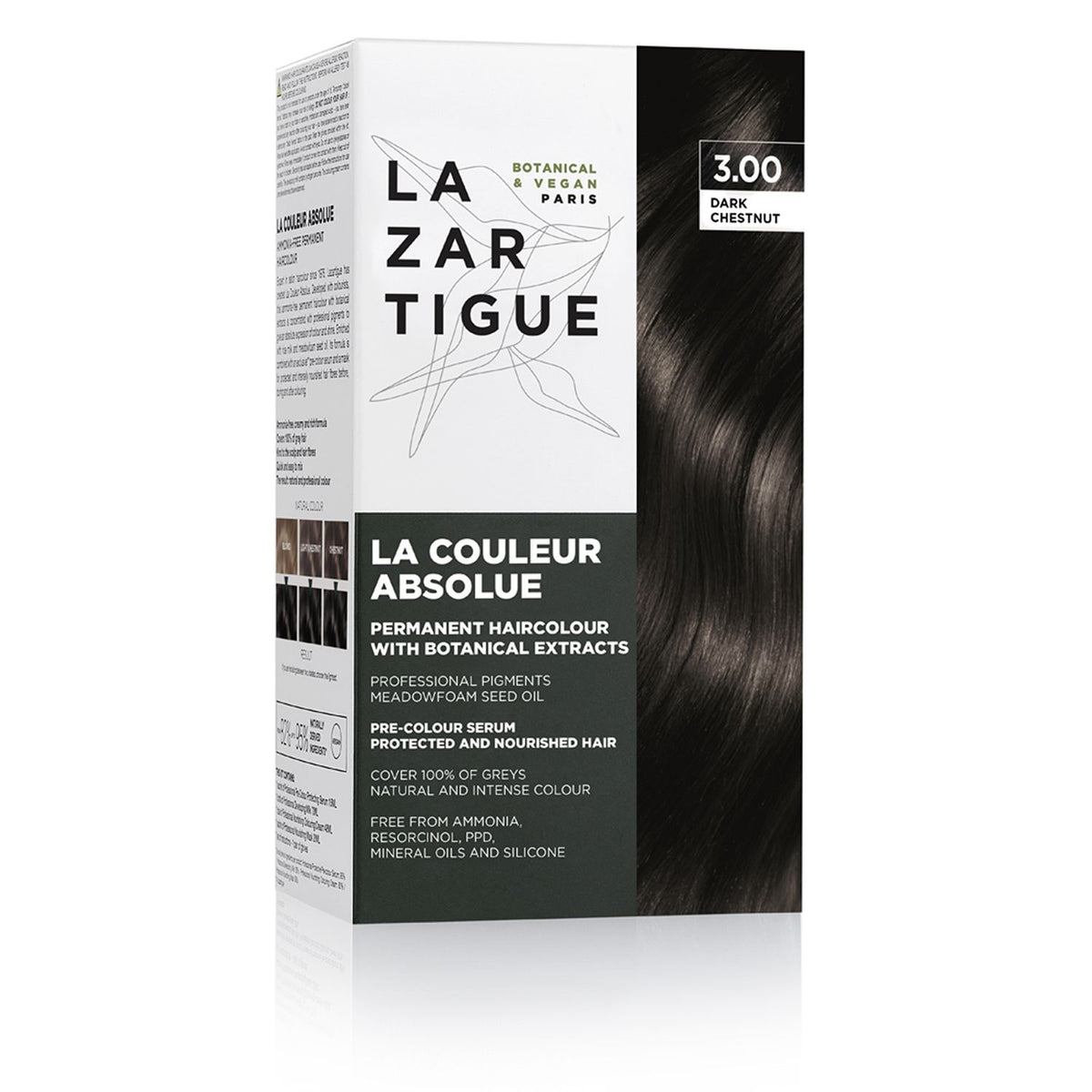 Lazartigue, La Couleur Absolue, Permanent Hair Dye, 3.00 Dark Chestnut, 143 ml