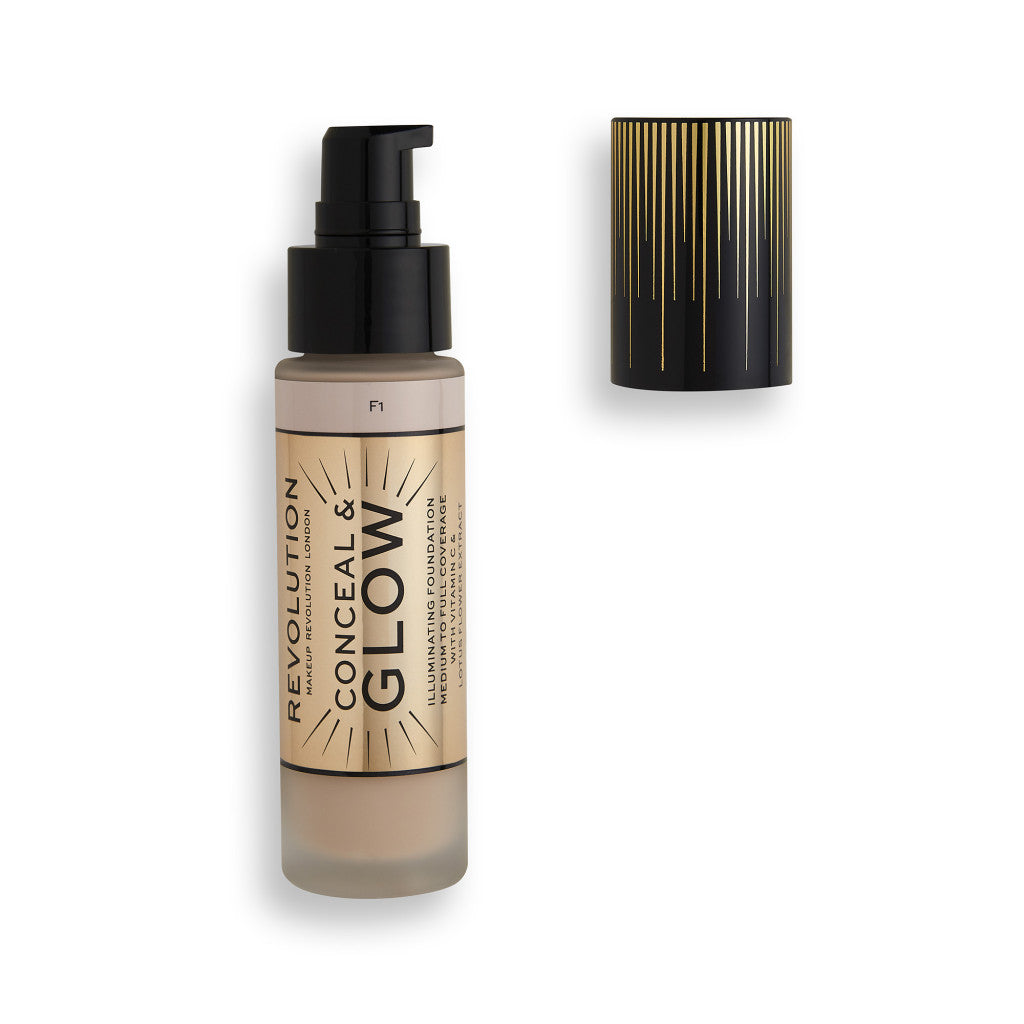 Makeup Revolution, Conceal & Glow, Illuminating, Cream Foundation, F1, 23 ml