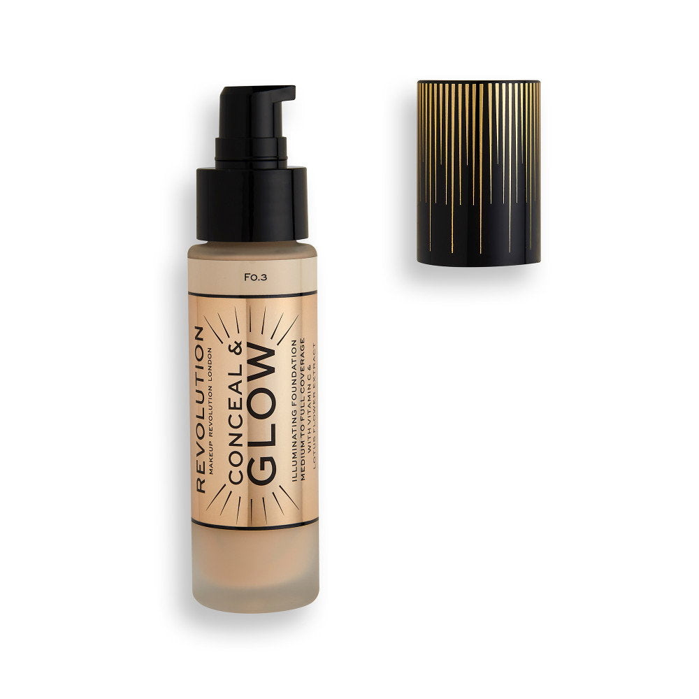 Makeup Revolution, Conceal & Glow, Illuminating, Creme-Foundation, F3, 23 ml