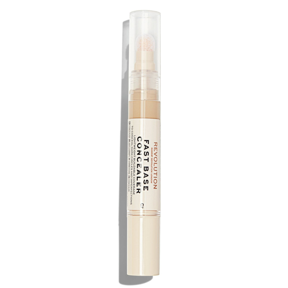 Makeup Revolution, Fast Base Concelear, Under-Eye Concealer Pen, C 7, 4.5 ml