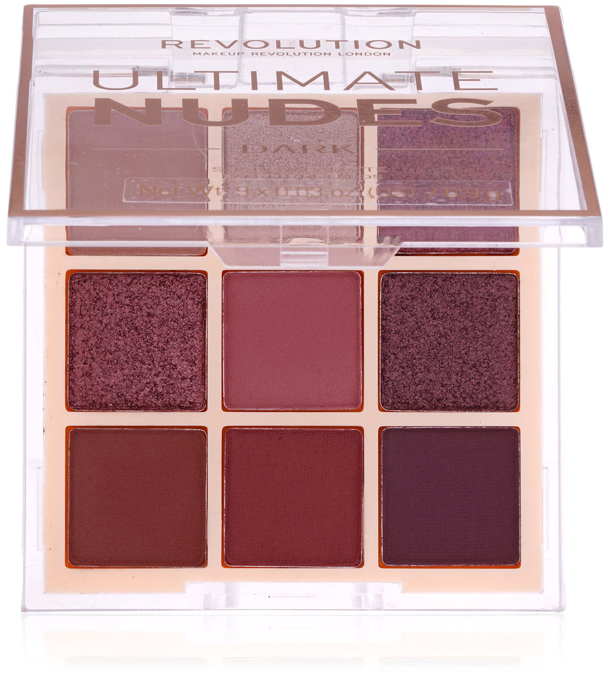 Makeup Revolution, Ultimate Nudes, Lidschatten-Palette, Dark, 9 Farben, 8,1 g