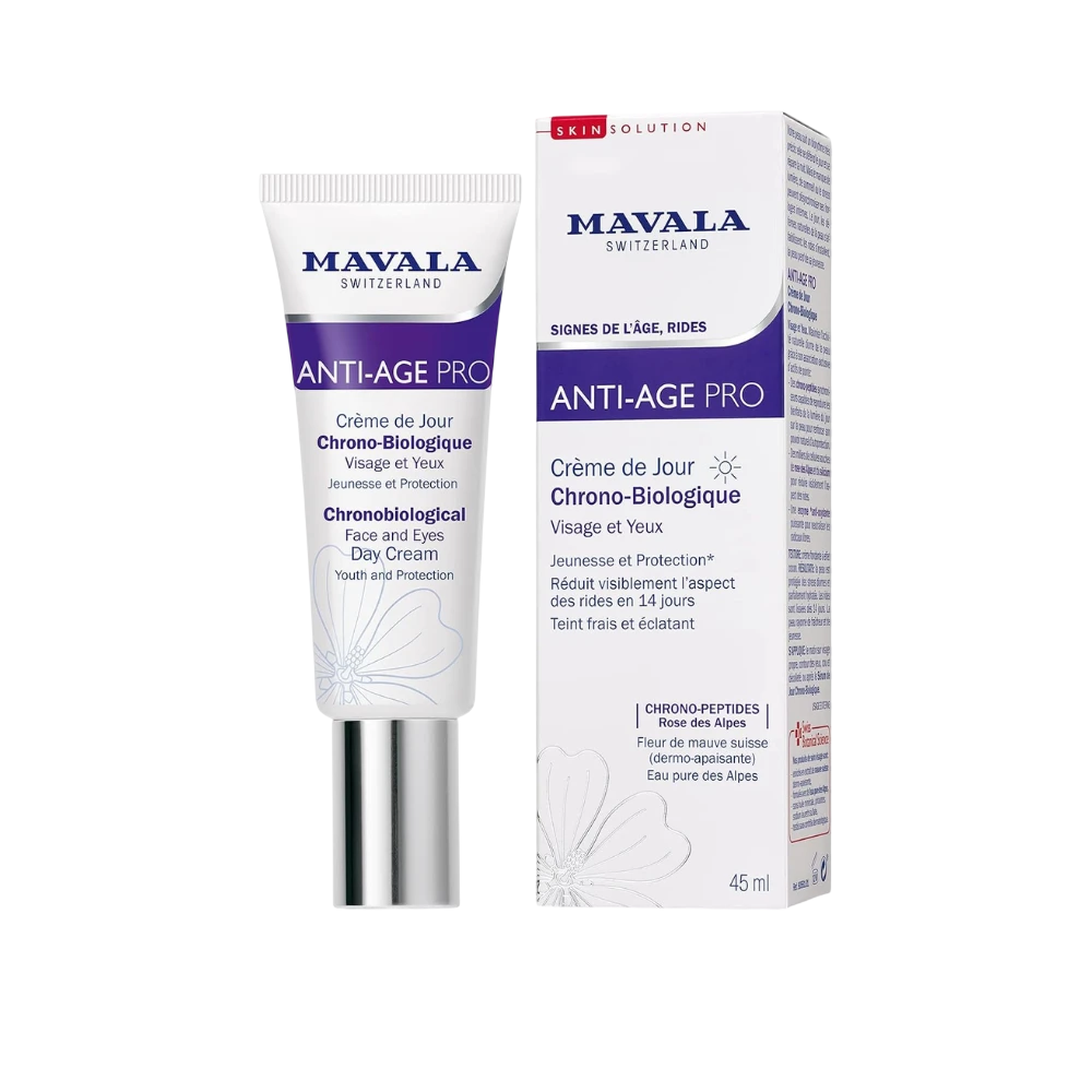Mavala, Anti-Age Pro, Feuchtigkeitspflege, Anti-Falten & Schutz, Tagescreme, Gesicht & Augen, 45 ml