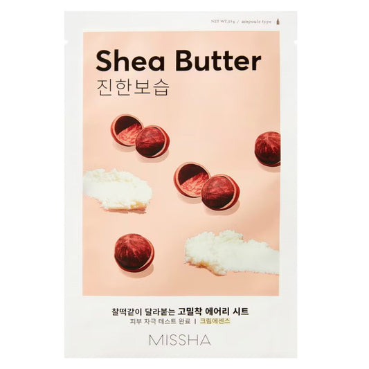 Missha, Airy Fit Shea Butter, Feuchtigkeit, Tuchmaske, Für das Gesicht, 19 g