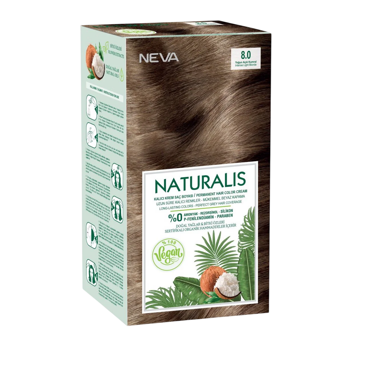 Naturalis, Neva, Vegan, Permanente Haarfarbe, 7.3 Karamellblond, 150 ml
