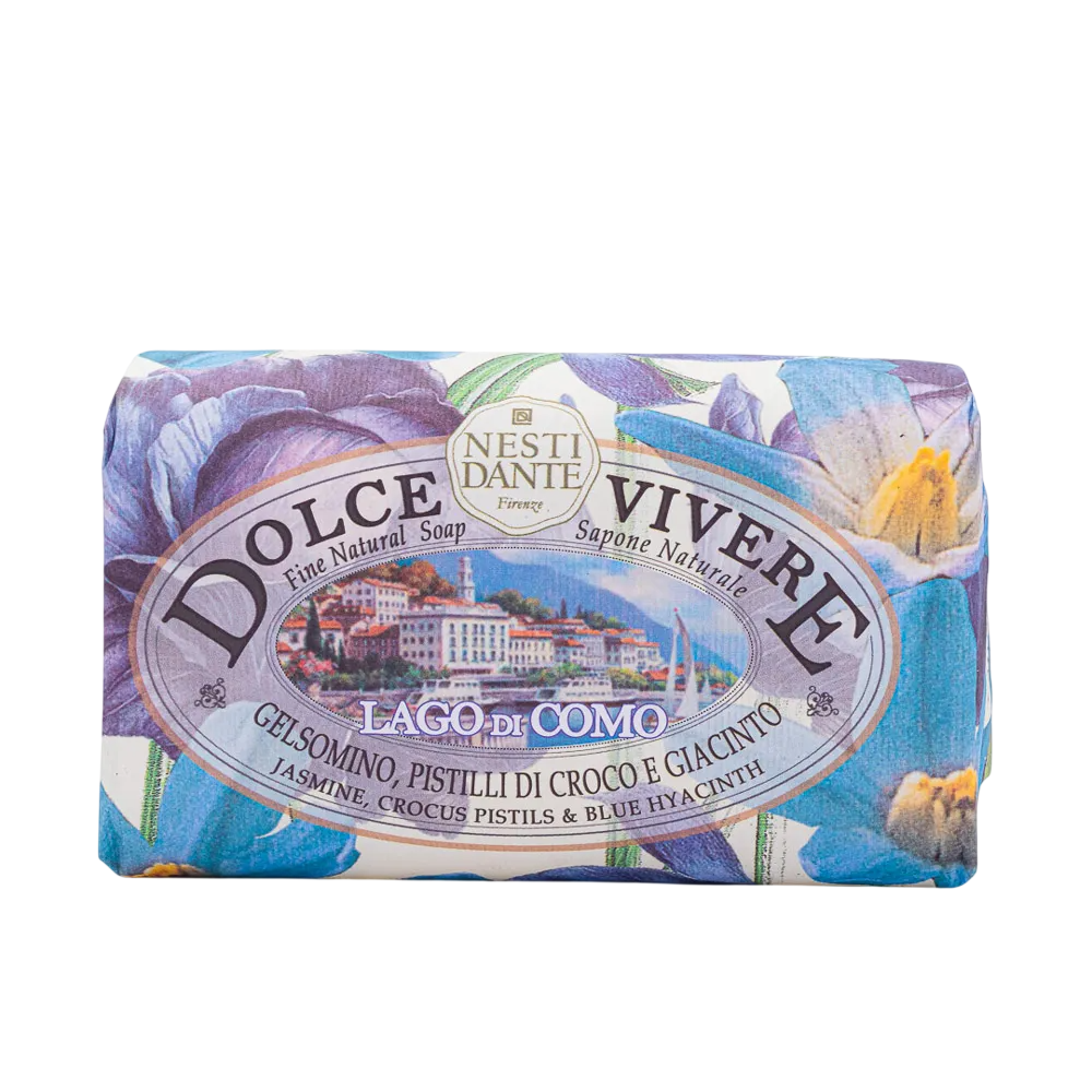 Nesti Dante, Dolce Vivere Lago di Como, reinigendes & feuchtigkeitsspendendes, blumiges, duftendes Seifenstück, 250 g