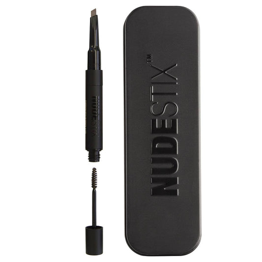 Nudestix, Brow Stylus, Waterproof, Double-Ended, Eyebrow Cream Pencil & Gel 2-In-1, Ash Brown, 0.2 g