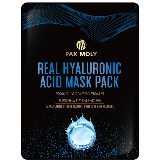 PaxMoly, Real Hyaluronic Acid, Even Tone & Brighten, Sheet Mask, For Face, 25 ml