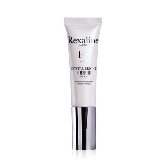 Rexaline, Crystal Bright, Hyaluronsäure + 3 Bright Active, aufhellend, Fluid, für das Gesicht, LSF 50+, 30 ml