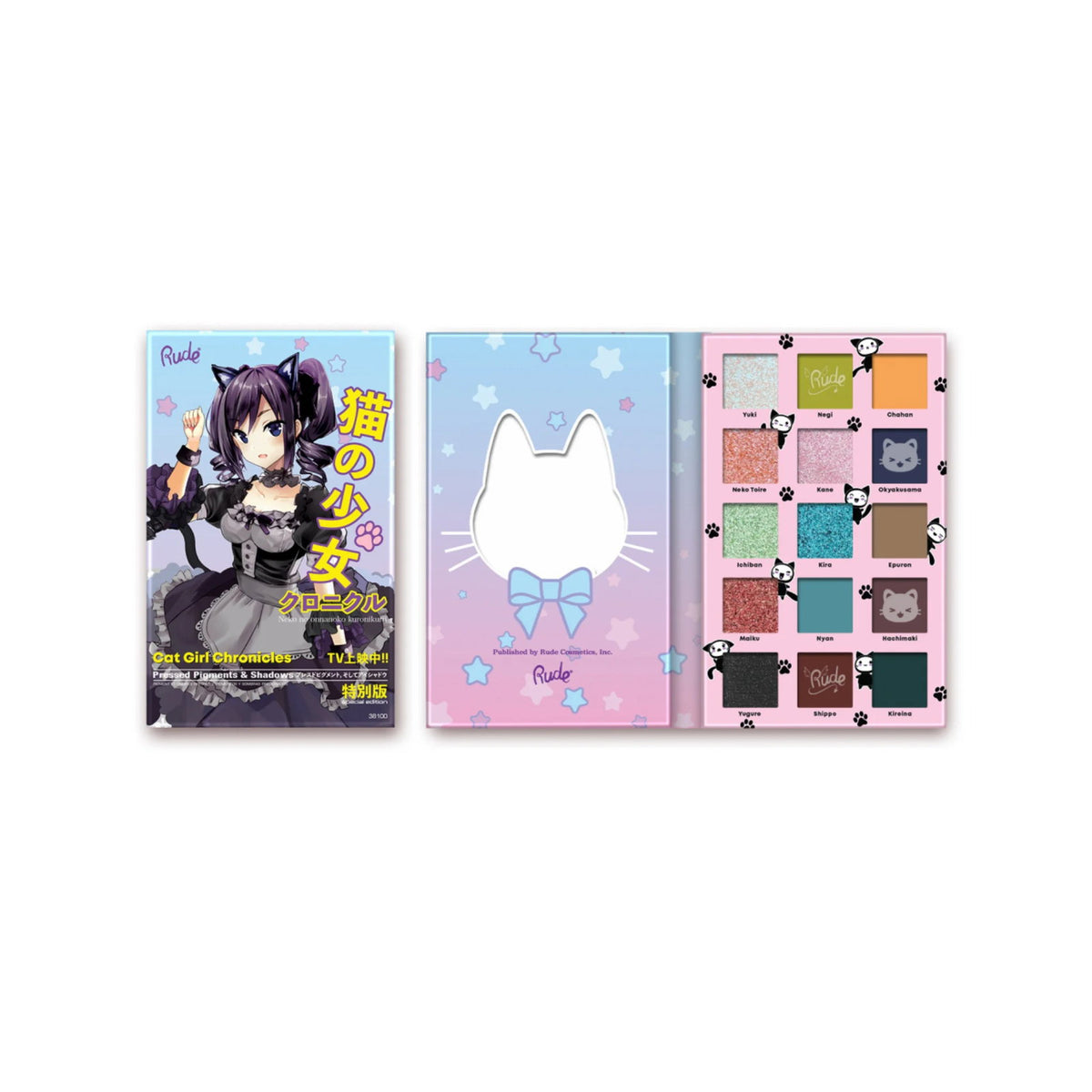 Rude Cosmetics, Cat Girl Chronicles, Lidschattenpalette, 15 Farben