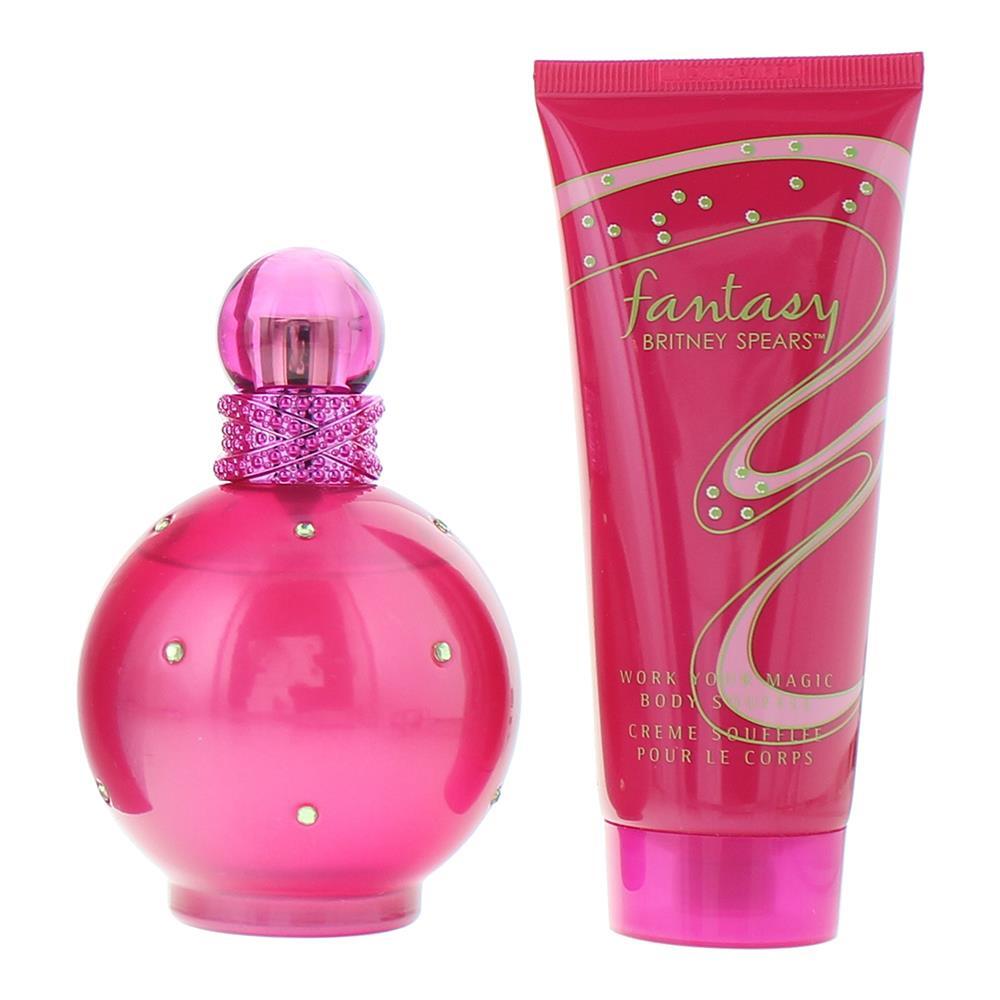 Set Britney Spears: Fantasy, Eau de Parfum, für Damen, 100 ml + Fantasy, feuchtigkeitsspendendes Body Soufflé, 100 ml