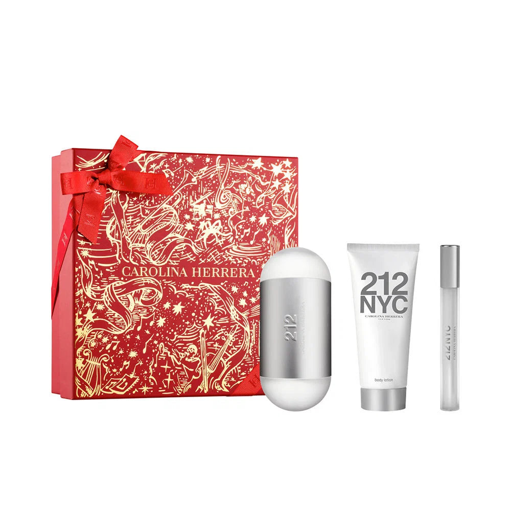 Set Carolina Herrera: 212, Eau de Toilette, für Damen, 100 ml + 212, Eau de Toilette, für Damen, 10 ml + 212, Feuchtigkeitsspendende Körperlotion, 100 ml