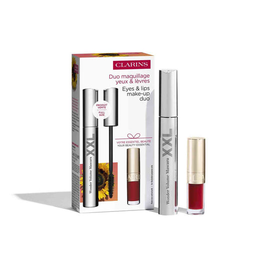 Set Clarins: Wonder Volume, Volumising, Mascara, Black, 8 ml + Lip Confort, Lip Oil, 03, 7 ml