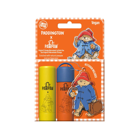 Set Dr. PawPaw: Paddington Bear Original Balm, Vegan, Lippenbalsam, 4 g + Paddington Orange Marmalade, Feuchtigkeitsspendender Lippenbalsam, 4 g + Paddington Bear, Ohne, Schlüsselanhänger Ohne