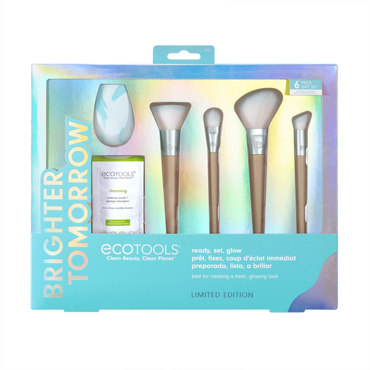 Brighter Tomorrow Set EcoTools: EcoTools, Blending, Foundation Brush + EcoTools, Blending, Concealer Brush + EcoTools, Diffuse, Eyeshadow Brush + EcoTools, Brush & Sponge Cleanser Lotion, 7.39 ml + EcoTools, Blending, Blush Brush + EcoTools, Makeup Sponge