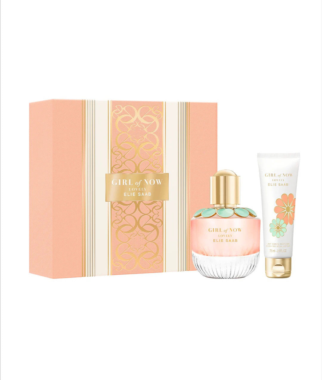 Set Elie Saab: Girl Of Now Lovely, Eau de Parfum, für Damen, 50 ml + Girl Of Now Lovely, feuchtigkeitsspendende Bodylotion, Körper, 75 ml