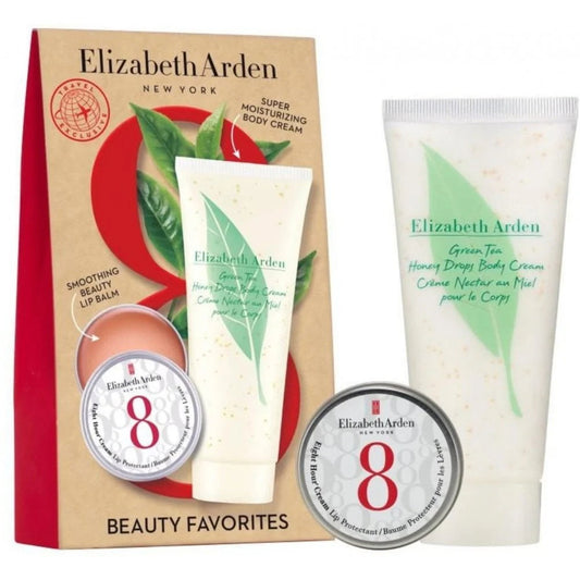 Set Elizabeth Arden: Eight Hour Cream Lip Tin, Protecting, Lip Balm, 13 ml + Green Tea - Honey Drops, Hydrating, Body Cream, 100 ml