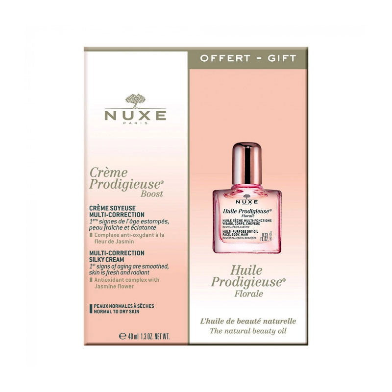 Huile Prodigieuse Florale Set Nuxe: Creme Prodigieuse Boost, Smoothing, Cream, For Face, 40 ml + Prodigieuse Florale, Anti-Ageing, Serum, For Face, 10 ml