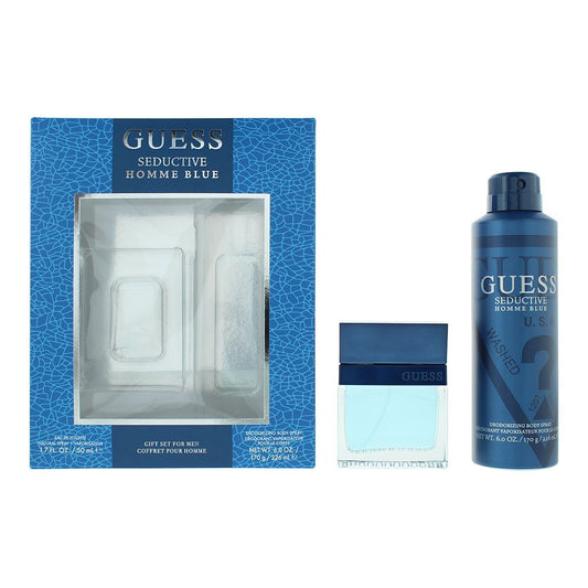 Set: Guess Seductive Homme Blue, Eau de Toilette, für Herren, 50 ml + Seductive Homme Blue, Deodorant Spray, für Herren, 226 ml