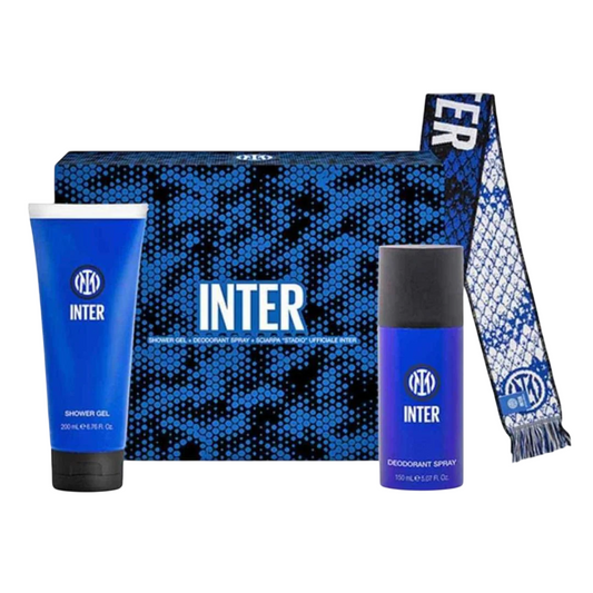 Set Inter: Inter, Duschgel, 200 ml + Inter, Deodorant-Spray, für Herren, 150 ml + Inter Schals & Tücher