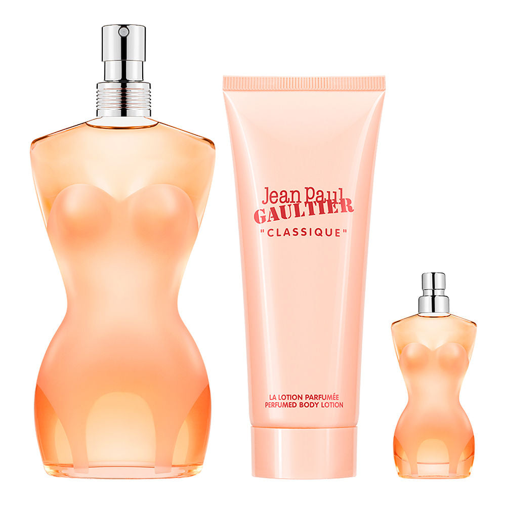 Set Jean Paul Gaultier: Classique, Eau De Toilette, For Women, 100 ml + Classique, Eau De Toilette, For Women, 6 ml + Classique, Hydrating, Body Lotion, 75 ml