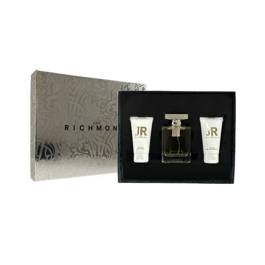 Set John Richmond: John Richmond, Natural, Hydrating, Body Lotion, 50 ml + Black Metal, Natural, Cleansing, Shower Gel, 50 ml + John Richmond, Eau de Parfum, für Damen, 100 ml