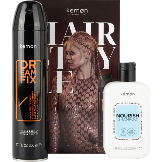 Set Kemon: Dreamfix, Haarspray, starker Halt, 300 ml + Nourish Nourishing, nährendes Haarshampoo, trockenes Haar, 250 ml