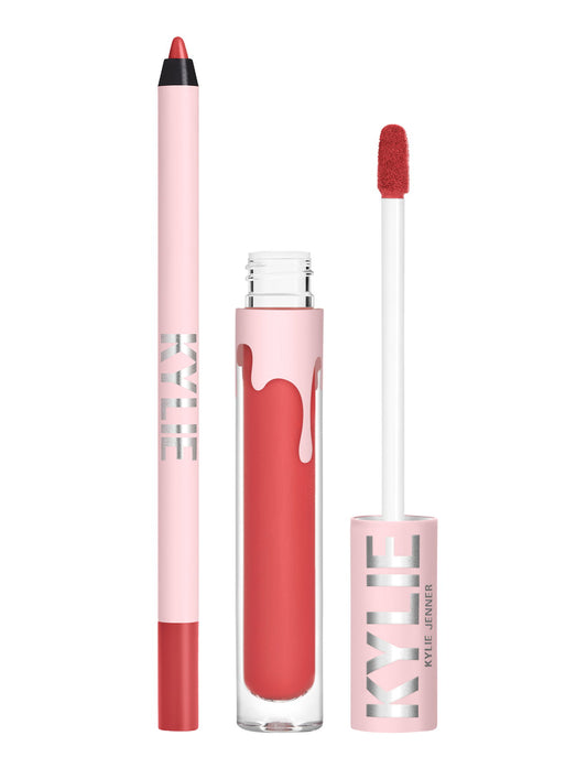 Set Kylie Cosmetics: By Kylie, Flüssiglippenstift, 503, Bad Lil Thing, 3 ml + By Kylie, Lippenkonturenstift, Bad Lil Thing, 1,1 g