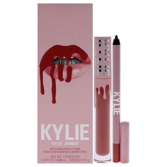 Set Kylie Cosmetics: By Kylie, Flüssiglippenstift, 801, Queen, 3 ml + By Kylie, Stift, Lipliner, Queen, 1,1 g