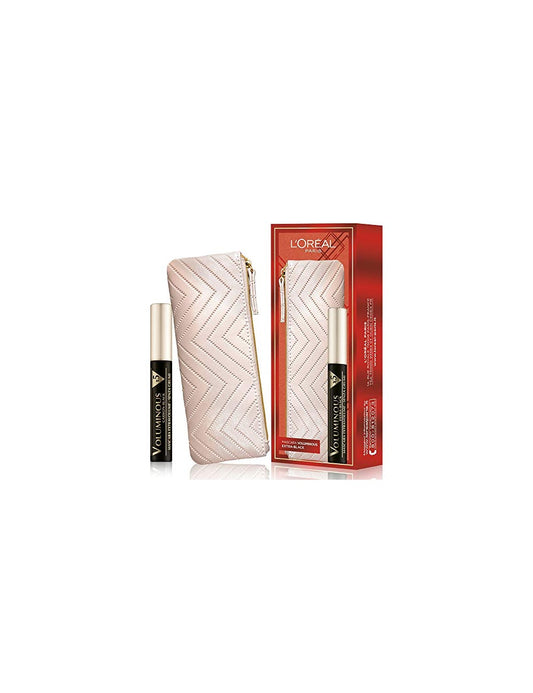 L'Oréal Paris Set: Kosmetiktäschchen, Creme + Voluminous X5, Volumen-Mascara, Extra Black, 7,5 ml