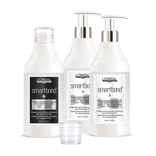 Set L'Oreal Professionnel: SmartBond Step 1, Hair Colouring Additive, 500 ml + SmartBond, Hair Pre-Shampoo, 500 ml + SmartBond, Hair Pre-Shampoo, 500 ml