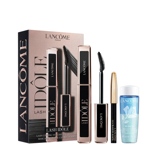 Lancôme Set: Bi-Facil, Augen-Make-up-Entferner, 30 ml + Lash Idôle, wasserfeste Lash-Lift-Mascara, 01, Glossy Black, 8 ml + Khôl Hypnôse, Kajal-Eyeliner, 01, Noir, 0,7 g